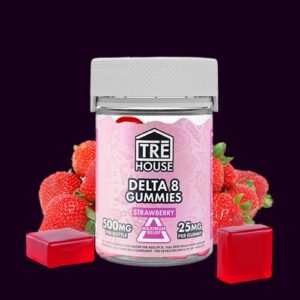 Tre House Delta 8 Strawberry Gummies high potency